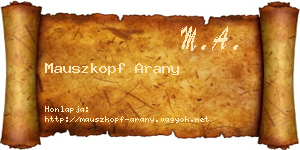 Mauszkopf Arany névjegykártya